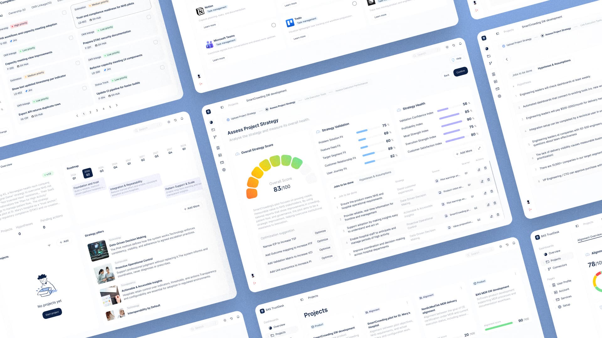 BAS TrustDesk product screens overview