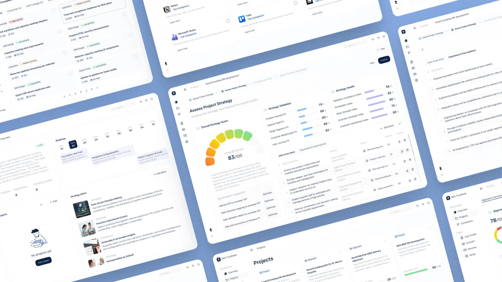 BAS TrustDesk product screens overview