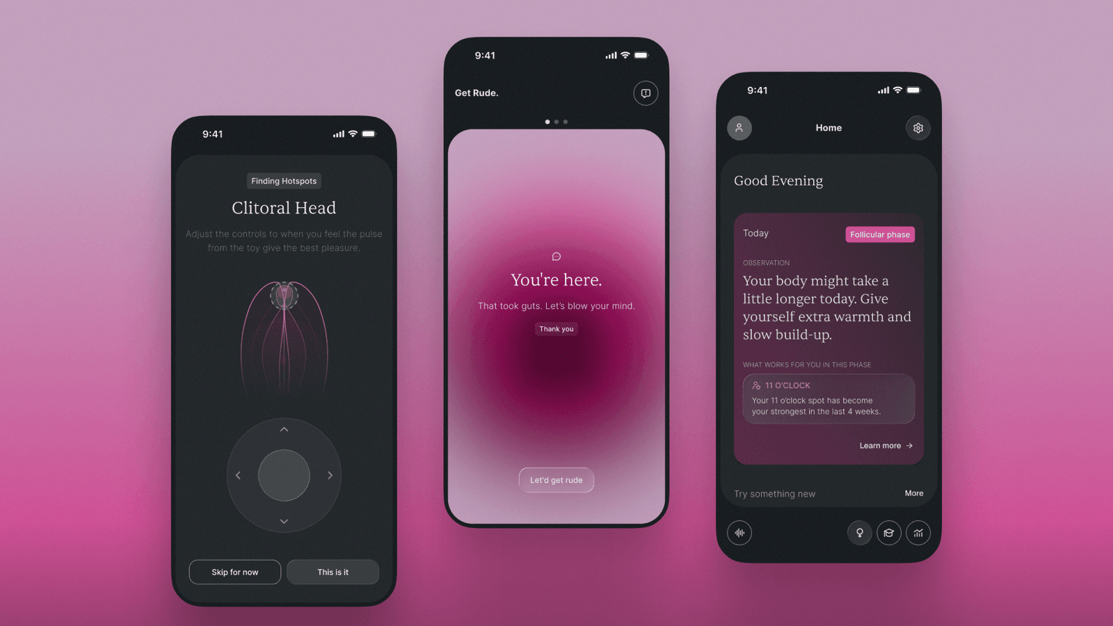 Get Rude's hotspot calibration, warm onboarding moment, and personalised home dashboard