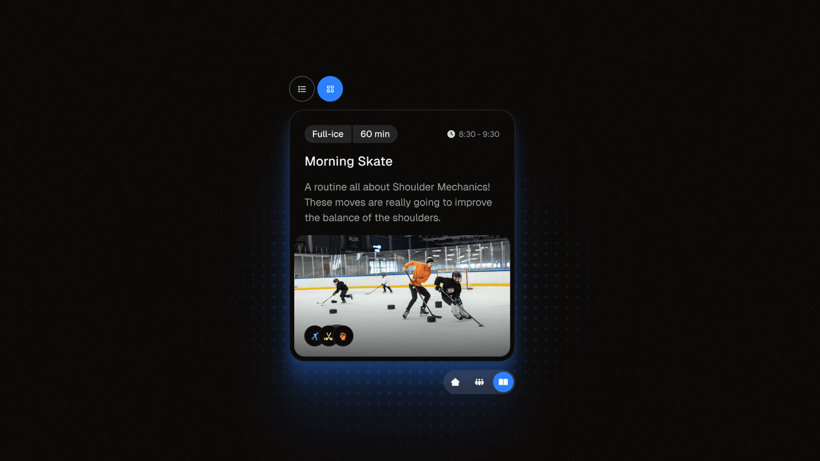 A coach-assigned training session with embedded video guide, ready for players to complete