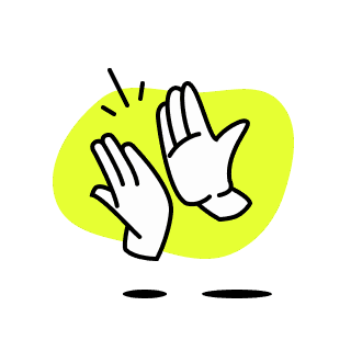 Team high-five illustration