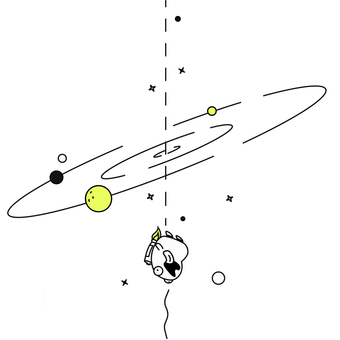 Astronaut illustration representing launching digital products
