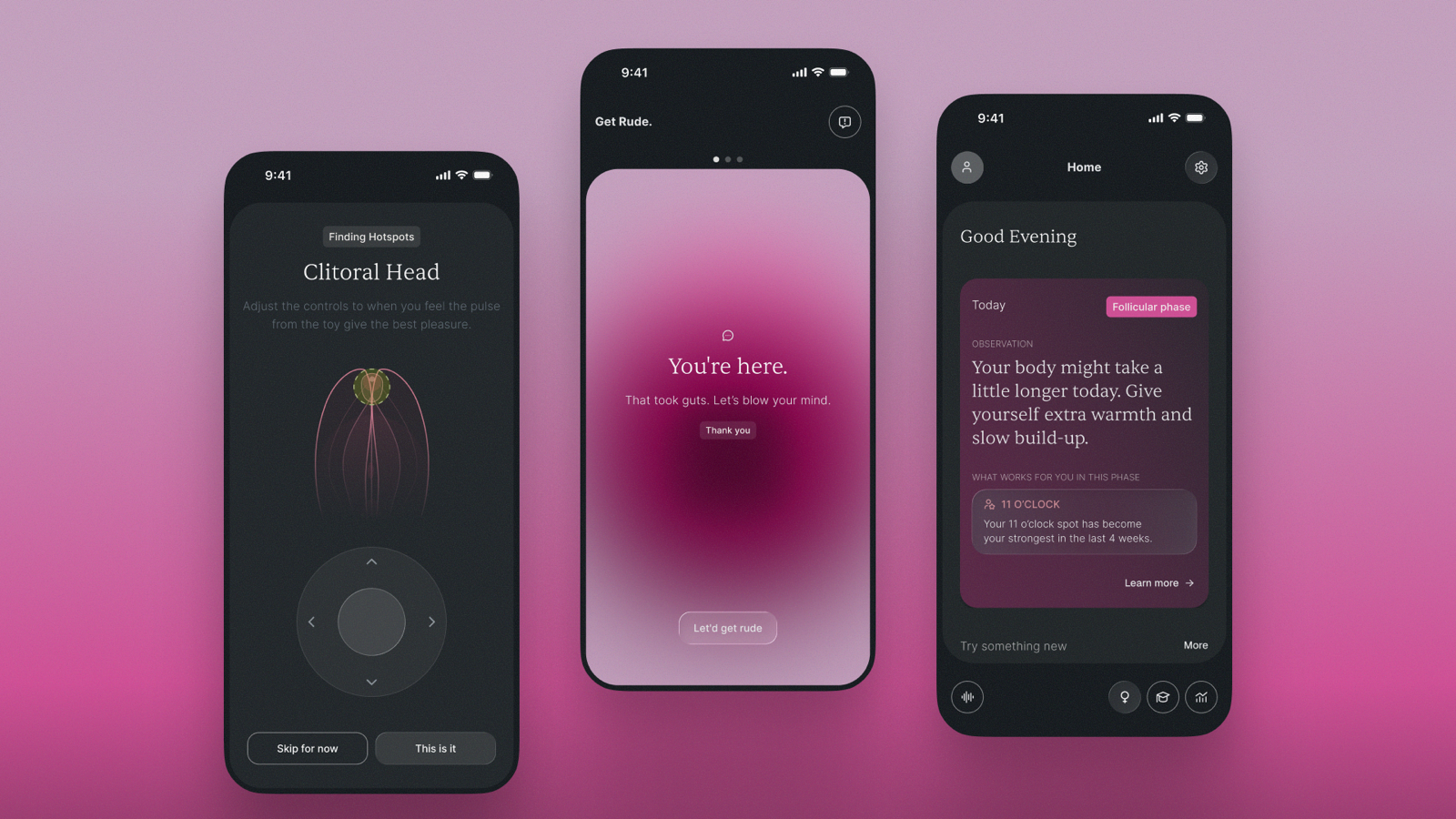 Get Rude's hotspot calibration, warm onboarding moment, and personalised home dashboard