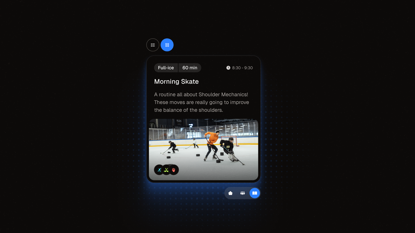 A coach-assigned training session with embedded video guide, ready for players to complete