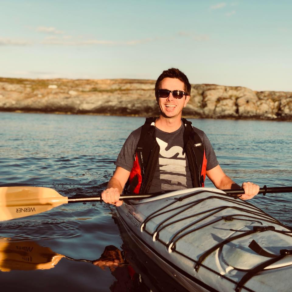 Smpl chairman, Bjørn Ivar Knudsen, kayaking on a day off