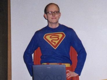 Axel Thoma, SmplCo's european partner, dressed as superman